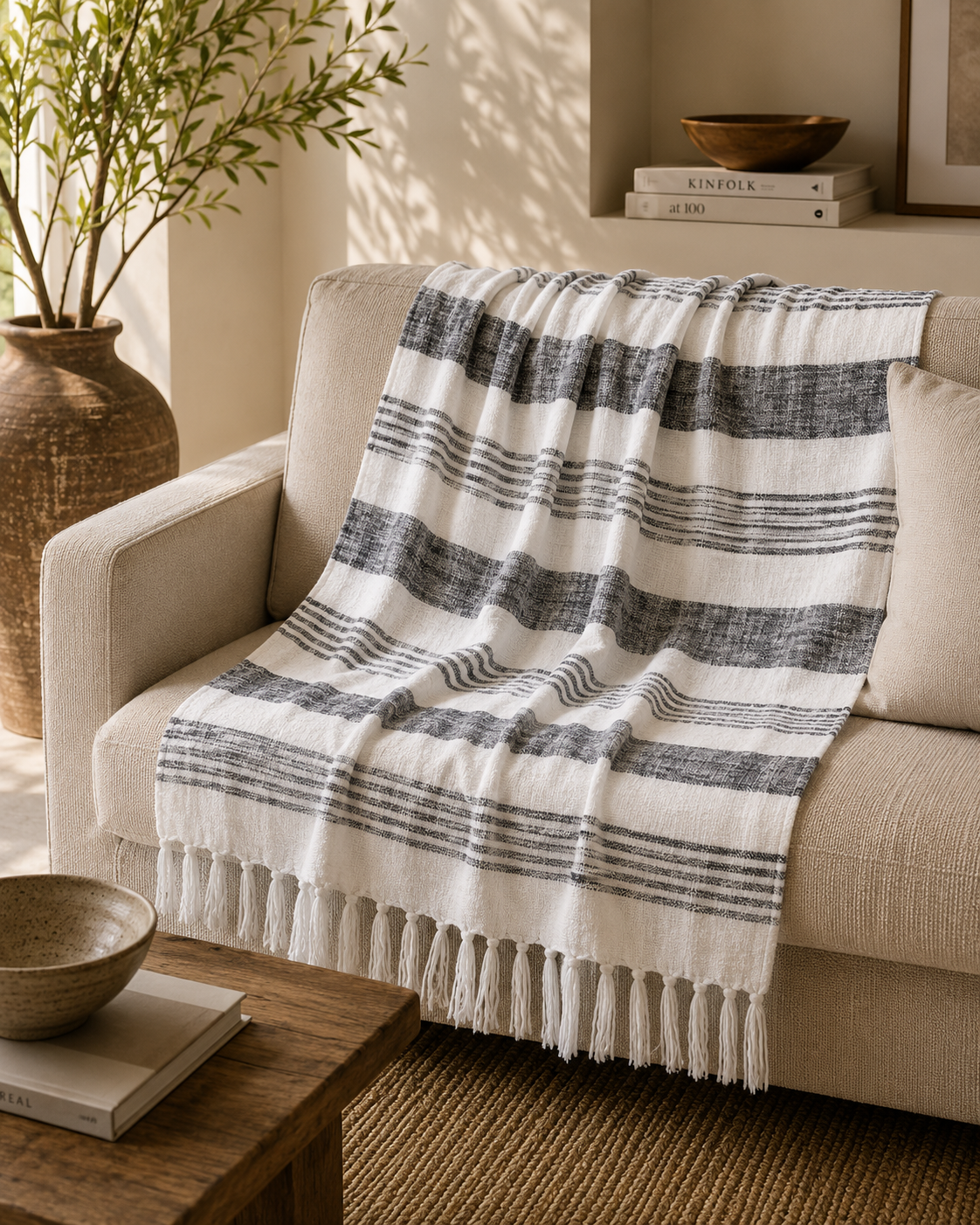 Hand woven throw